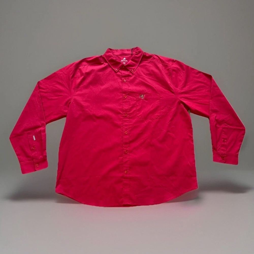 Antigua Men’s 2XL Tampa Bay Buccaneers NFL Red Button Up Long Sleeve Shirt NWT